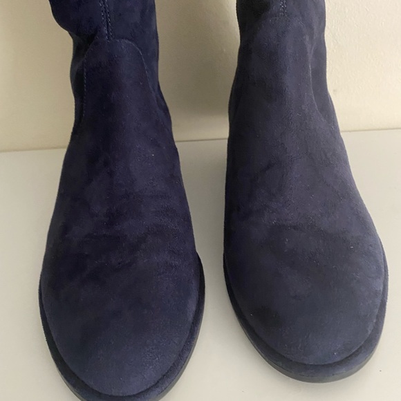 Marc Fisher Humor Blue Suede over the knee boots - Picture 5 of 14